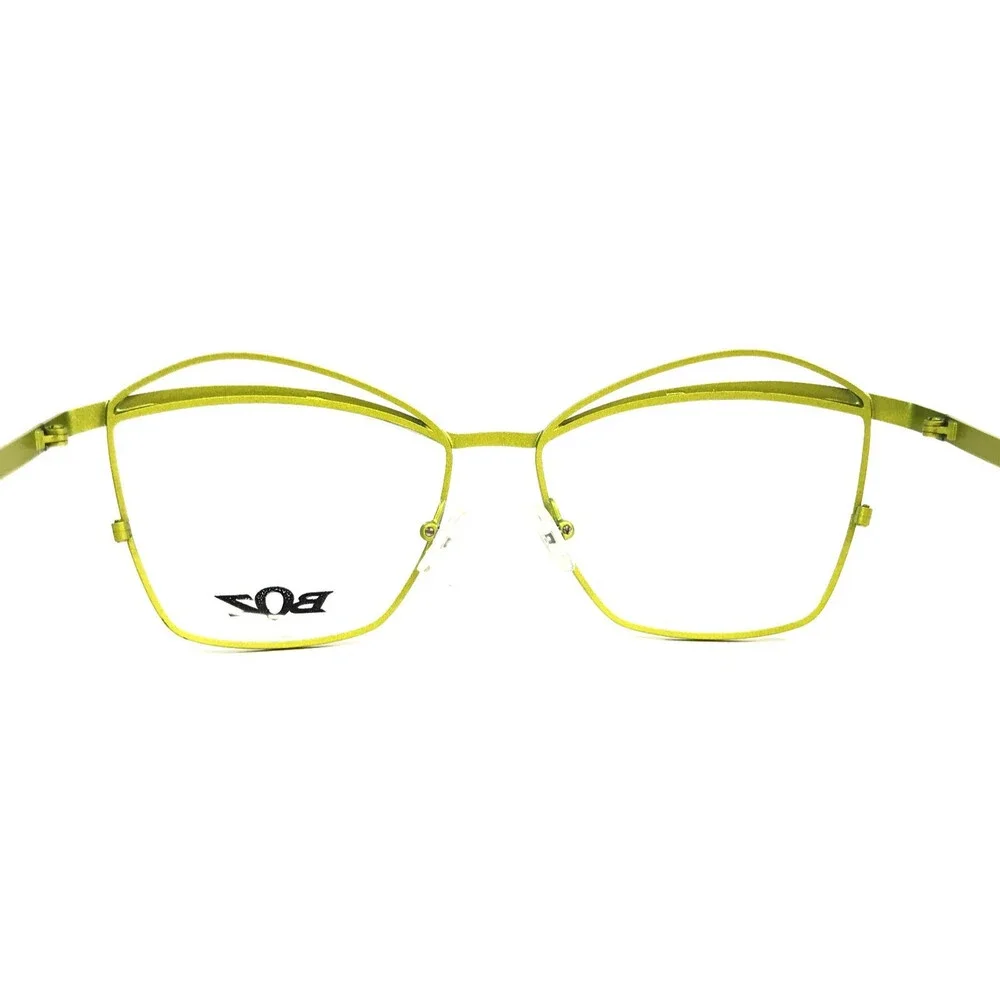 BOZ by J.F. Rey Eyeglasses Frames MADO 4020 Blue Green Wire Cat Eye 53-15-140